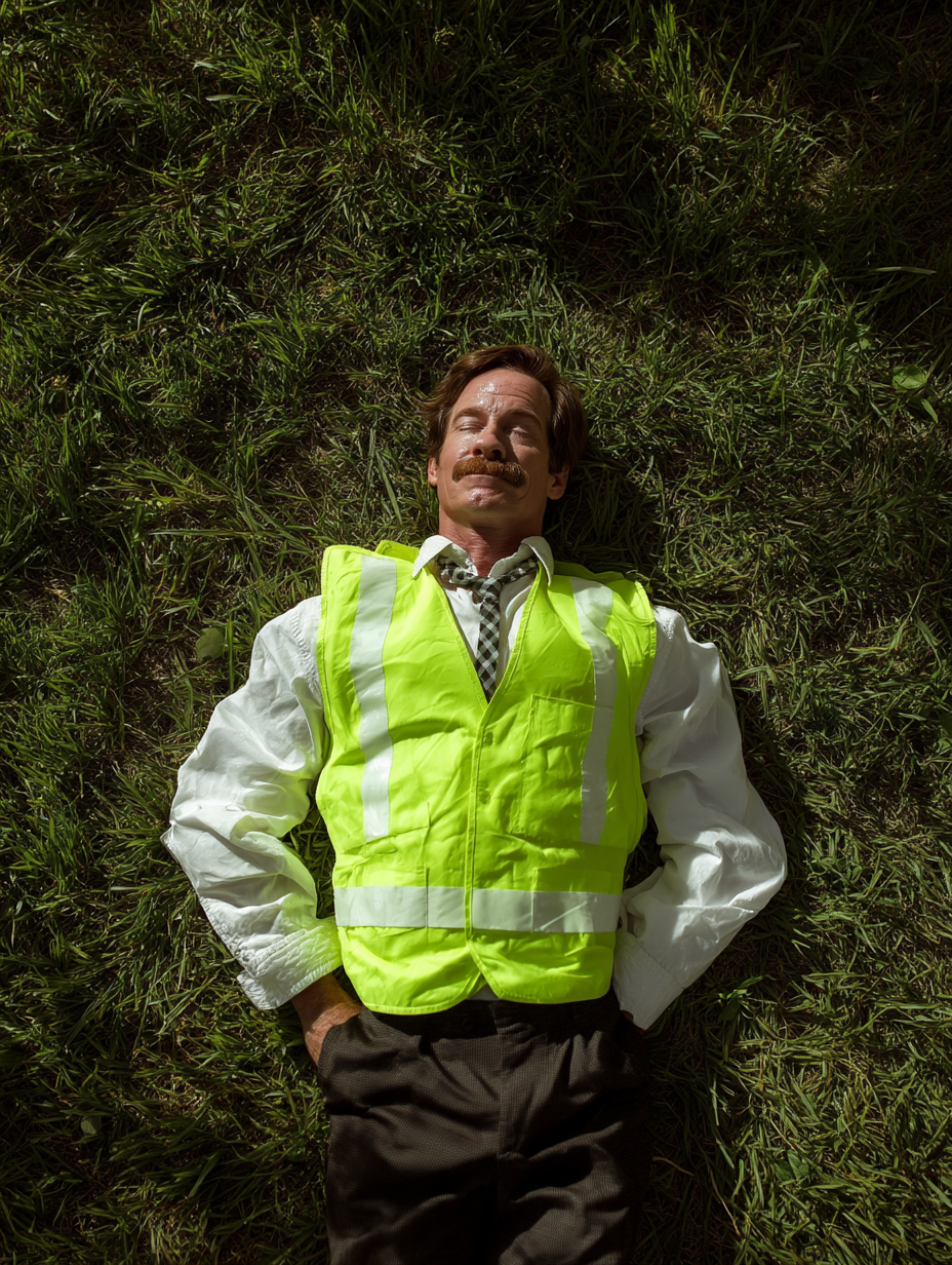 Frankfort lying in the grass